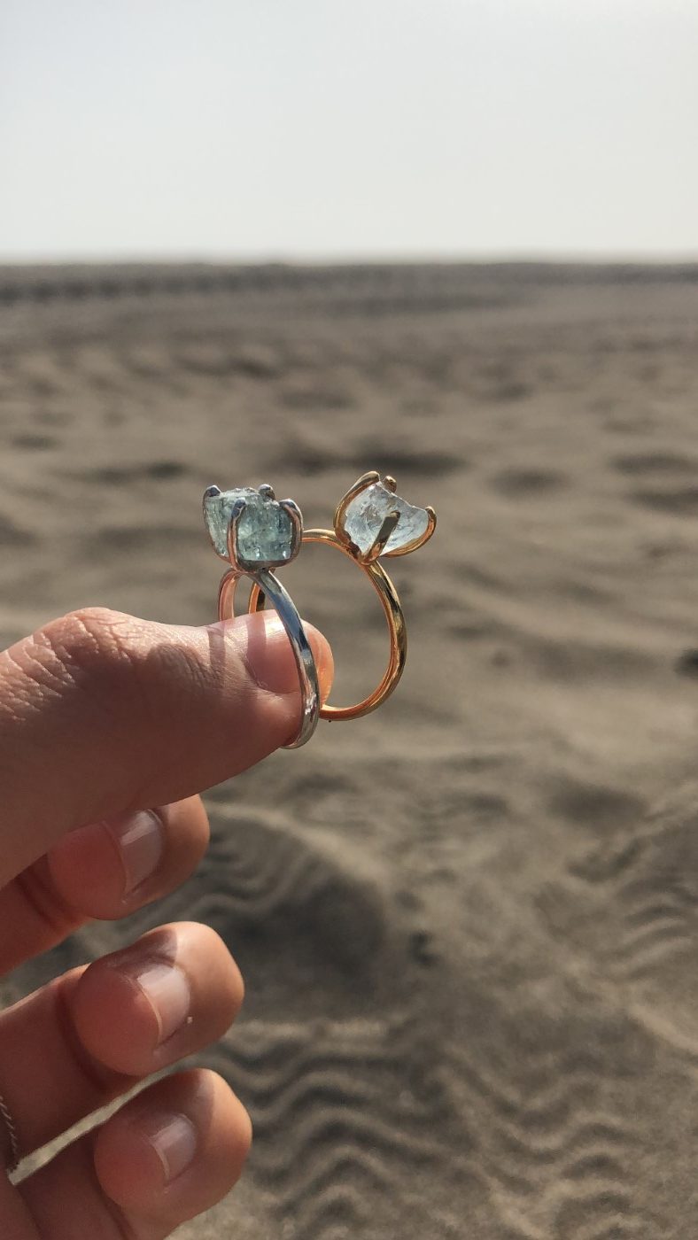 Anillo Amuleto Aguamarina