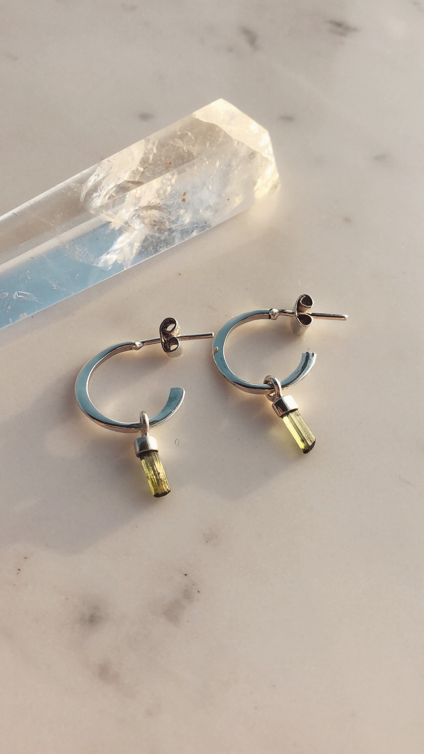 Arete Shakti Hoops 1.2cm Turmalina Verde