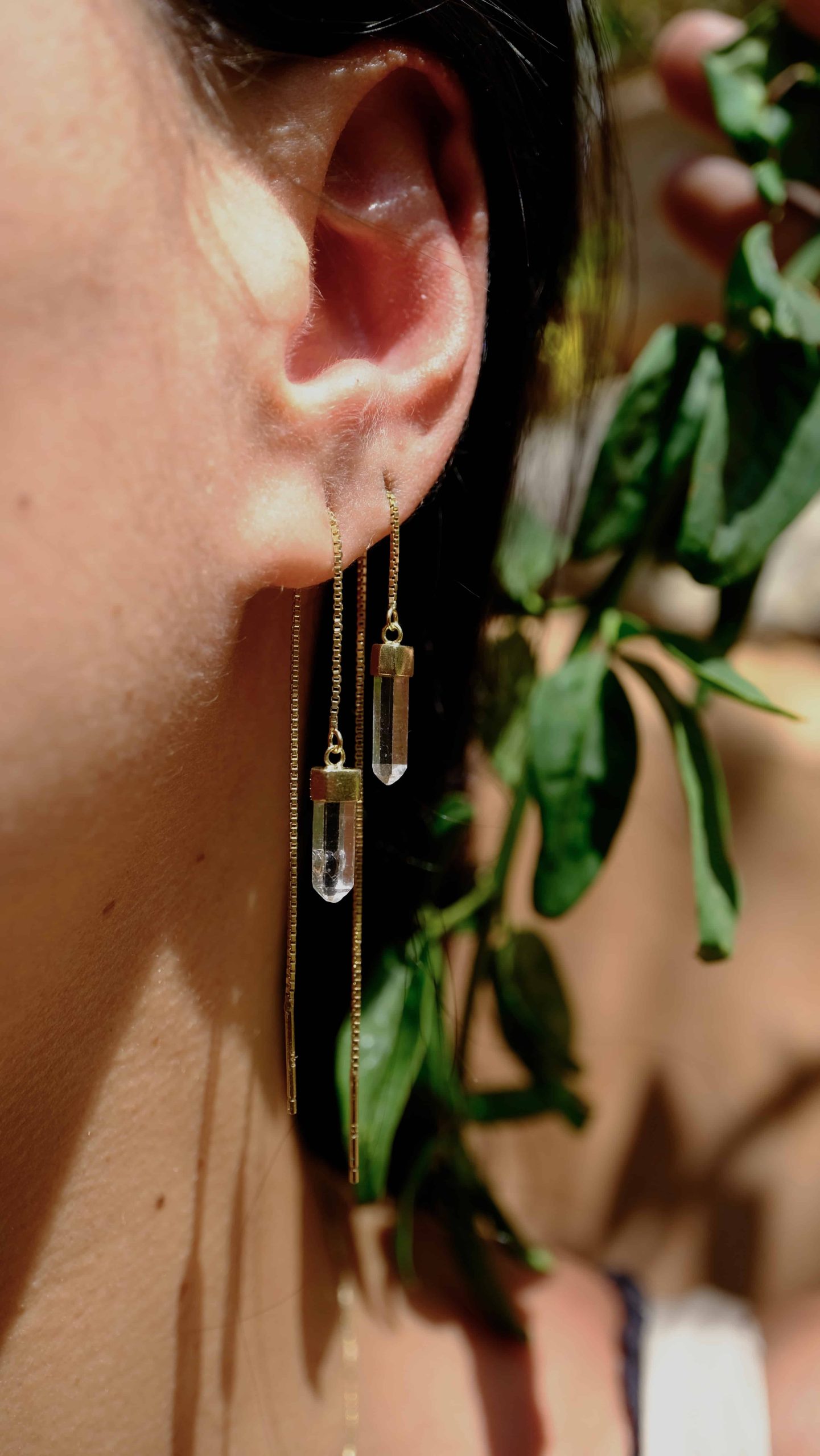 Aretes Crystal Cuarzo Cristal