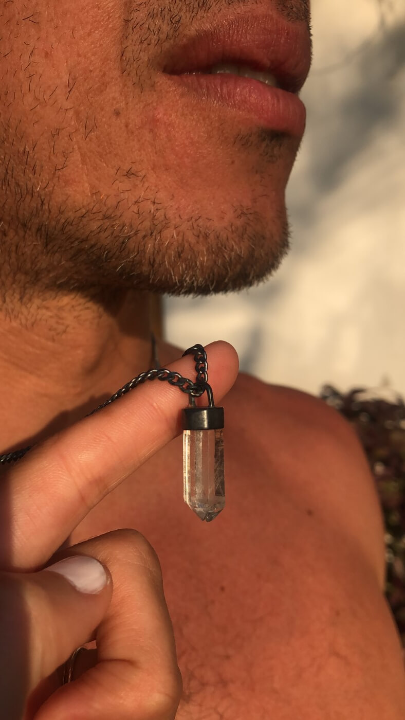 Collar Crystal Quartz Amulet
