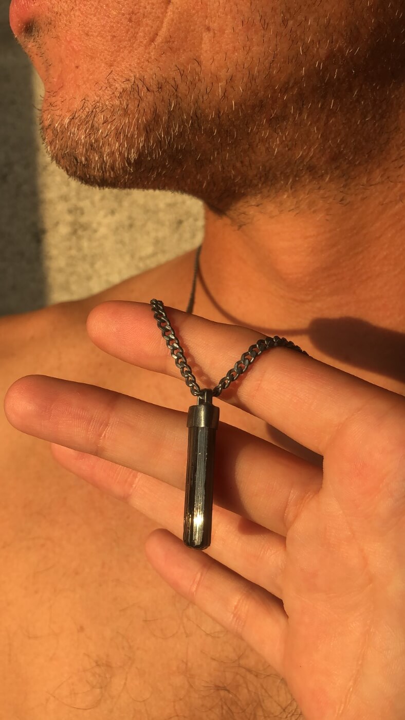 Collar Tourmaline Amulet Turmalina Negra