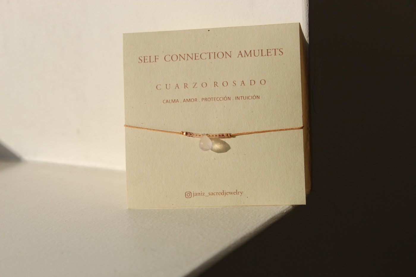 Shanti Bracelet w/ Beads Cuarzo Rosado