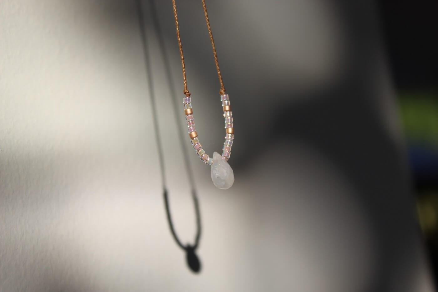 Shanti Necklace w/ Beads Piedra Luna